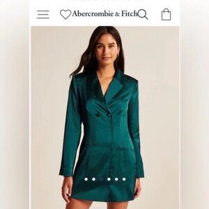 Abercrombie Green Satin Blazer Dress - Never Worn